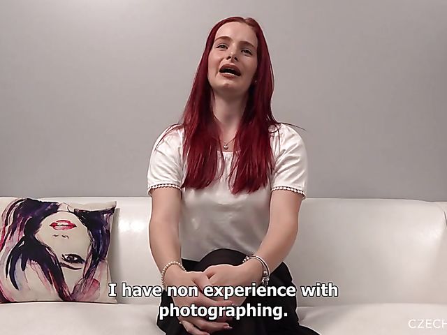 Oiled up redhead POV fucked for CzechCasting