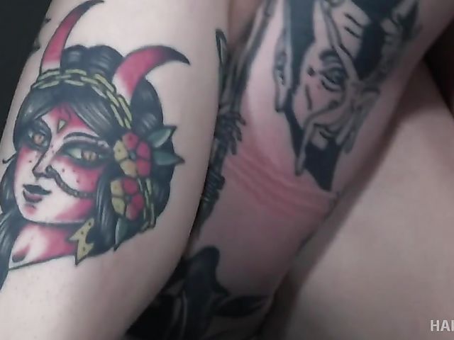 Hard tied tattooed slave girl Baby Sid is pretty flexible