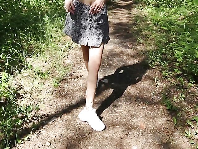 Sexy blowjob and cum on tongue in the  forest with gorgeous FiaMurr