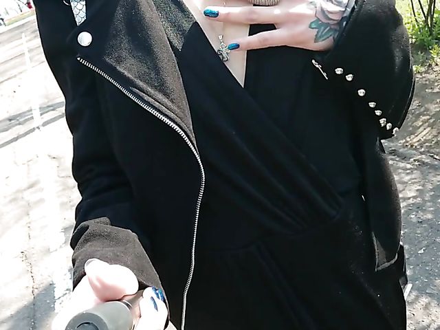 Amateur public pussy flashing and eating off the toilet