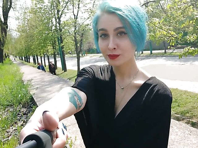 Amateur public pussy flashing and eating off the toilet