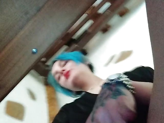 Amateur public pussy flashing and eating off the toilet