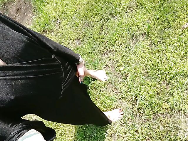 Amateur public pussy flashing and eating off the toilet