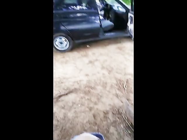Outdoor amateur GF Alina gets nailed outdoors by the car 
