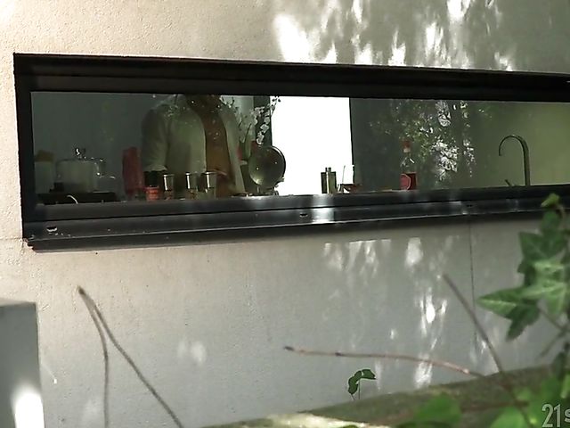 Gorgeous brunette with big fake tits Honey Demon wants her neighbor's cock