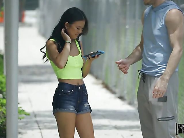 Asian petite girl Lulu Chu gets picked up for hardcore fucking