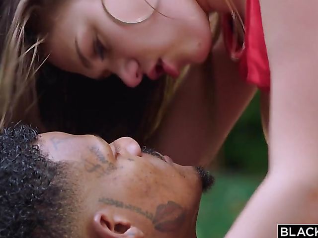 Outdoor interracial sex in the backyard with Athena Faris and Jason Luv