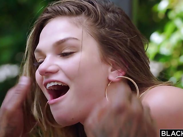 Outdoor interracial sex in the backyard with Athena Faris and Jason Luv