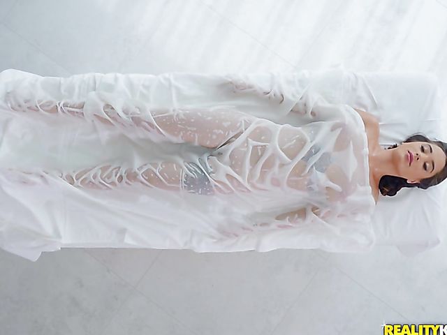 Massage big tits fun with oiled up Liya Silver