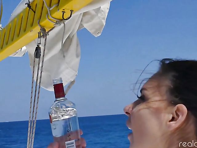 Great outdoor orgy on a boat during sex cruise with multiple hot girls