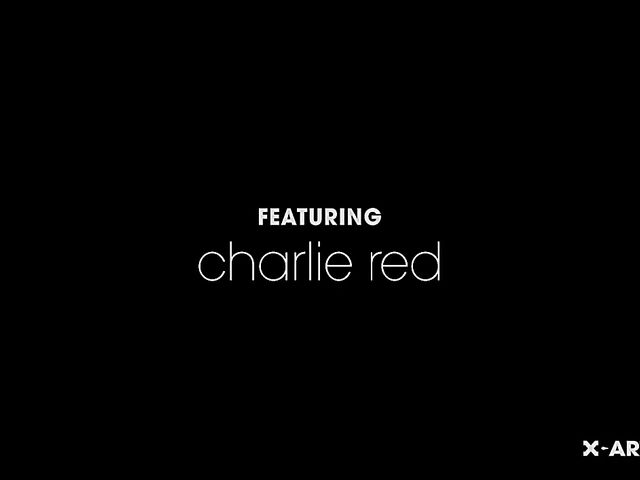 Solo redhead gymnast Charlie Red masturbates after workout