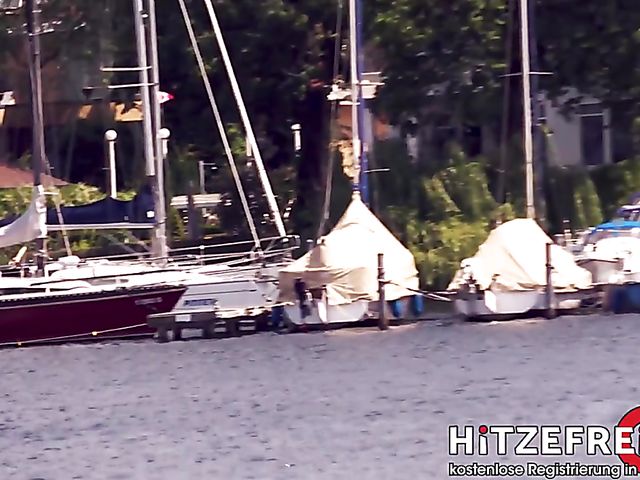 German outdoor banging with big boobed Candy Alexa