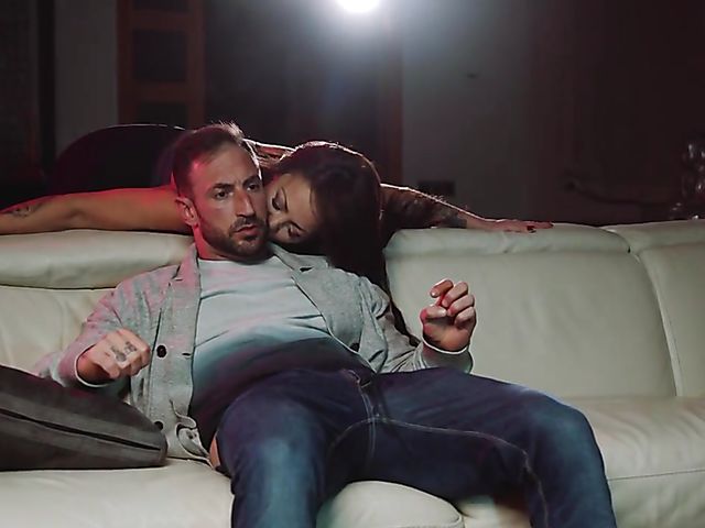 Black stockings blowjob in the evening with MILF Sonia Lion