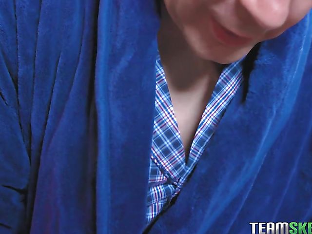 Petite teen nerd girl with glasses Allie Addison fucks a mature guy