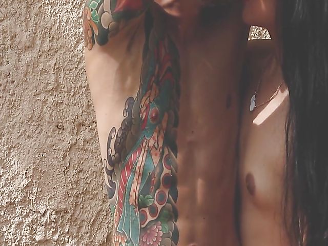 Male slave Juan gets his uncut cock stroked and sucked by sensual asian mistress Katana