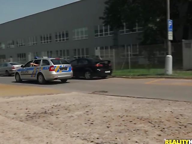 Stacy Cruz's outdoor sex with a police officer and cum on sunglasses