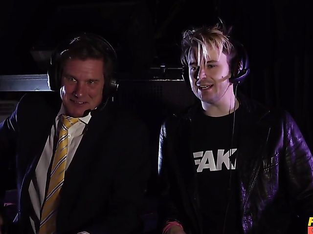 Referee fucks huge tits wrestler Skyler McKay in the ring