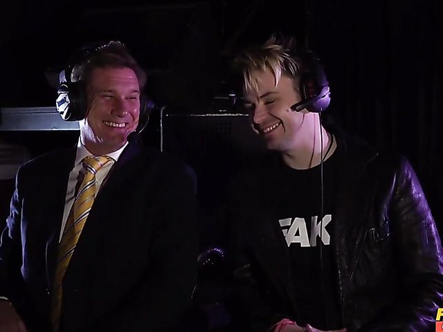 Referee fucks huge tits wrestler Skyler McKay in the ring