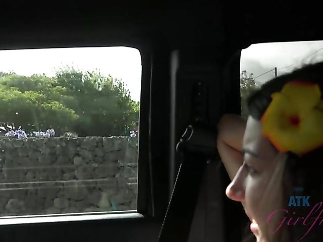 Car fuck and finger bang with naughty girlfriend Lily Adams