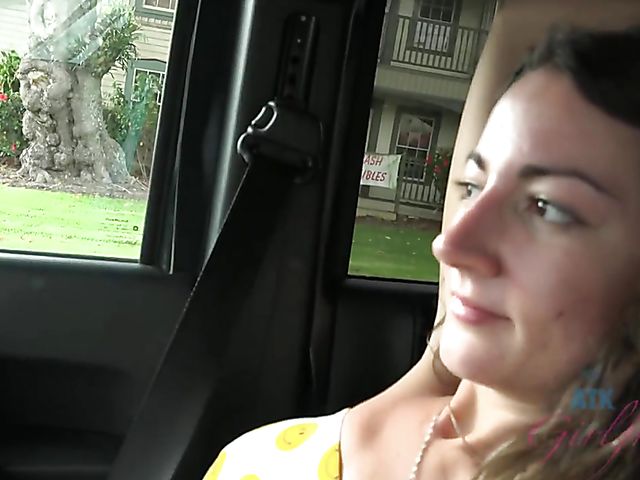 Car fuck and finger bang with naughty girlfriend Lily Adams