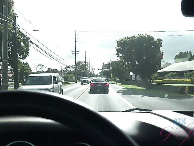 Car fuck and finger bang with naughty girlfriend Lily Adams