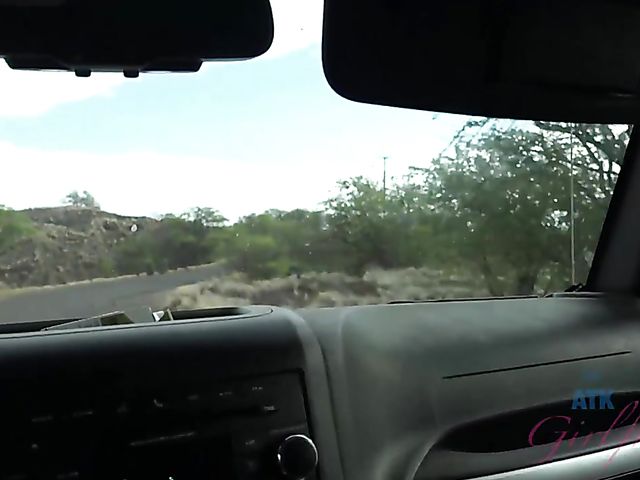 Car fuck and finger bang with naughty girlfriend Lily Adams