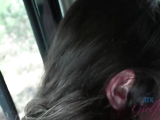 Car fuck and finger bang with naughty girlfriend Lily Adams