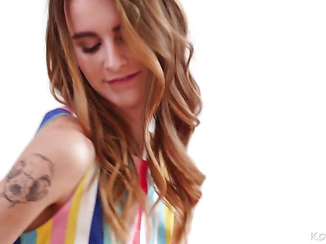 Masturbating teen Adelle Unicorn rubs her pussy against unicorn's horn