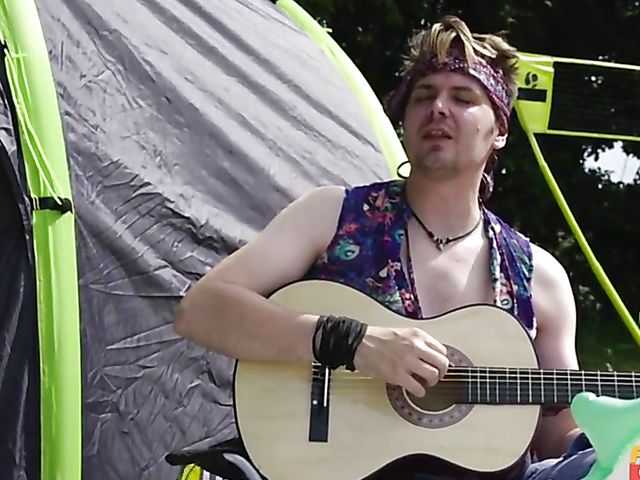 Victoria May and Marina Maya have an outdoor threesome with Dean Van Damme