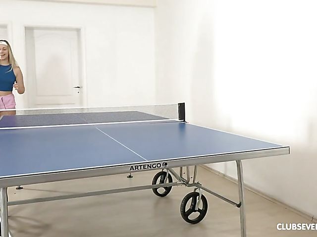Teen lesbians Selvaggia and Alessandra Amore love playing table tennis