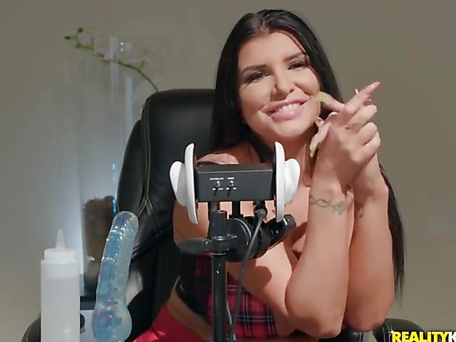 ASMR and great sex with big tits pornstar Romi Rain