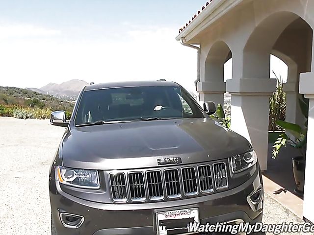 Interracial redhead teen Arietta Adams takes a BBC in front of her dad