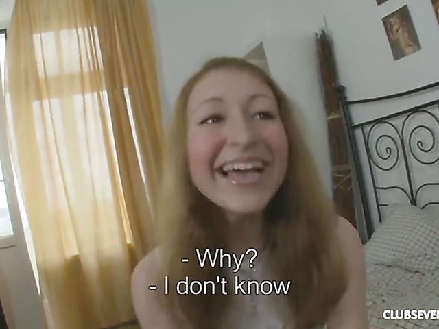 Russian teen Mira gets her pussy toyed by a playful boy