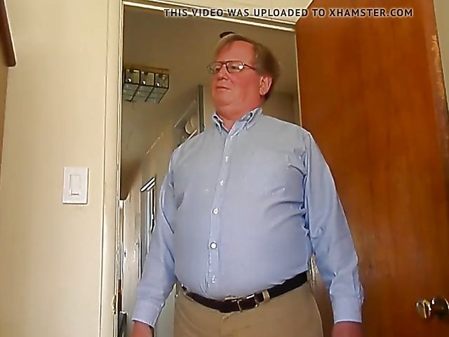 Fat old man masturbates to porn and then fucks that chubby redhead