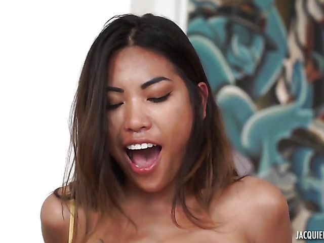 Poopea - Busty asian anal and DP with two french guys