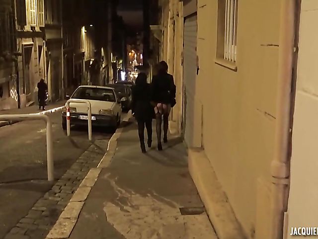 French interracial slut Cloe gets busy with two black cocks