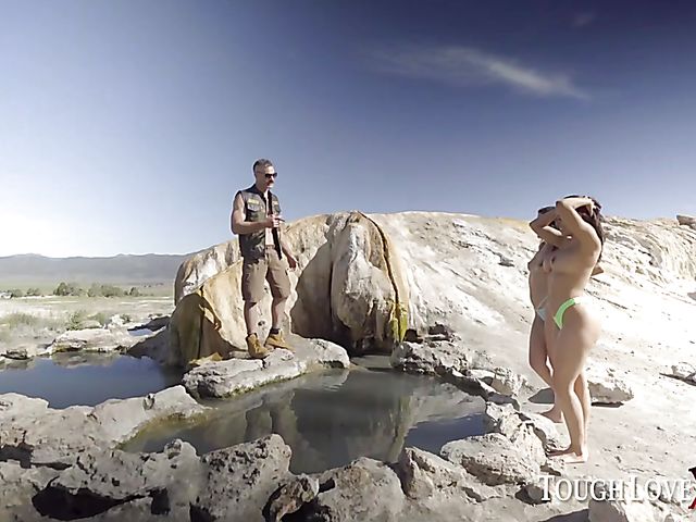 Hardcore outdoor threesome in the woods with chicks in boots Natalie Brooks and Luna Star