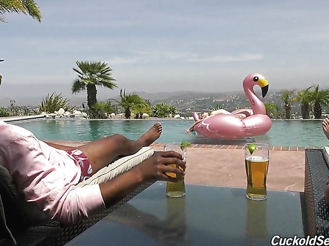 Interracial cuckold threesome with topless Charley Chaplin