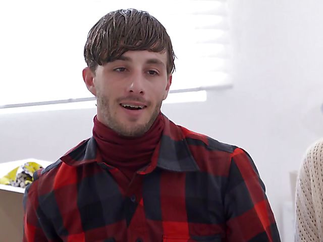 Blonde glasses girl Paisley Porter gets her smooth pussy pounded in her bed