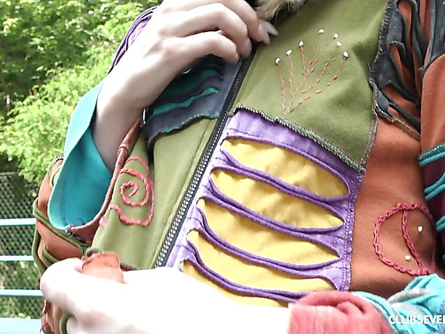 Public outdoor masturbation to music with Milena Devi