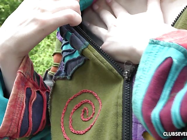 Public outdoor masturbation to music with Milena Devi