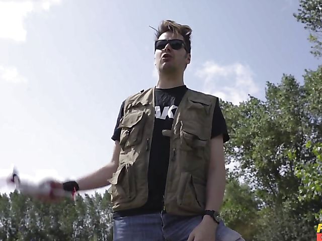 Hardcore paintball game with tattooed busty redhead Alexxa Vice