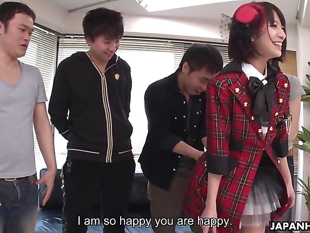 Japanese facesitting with cosplay girl Ruri Narumiya and dozens of lucky guys