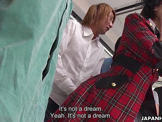 Japanese facesitting with cosplay girl Ruri Narumiya and dozens of lucky guys