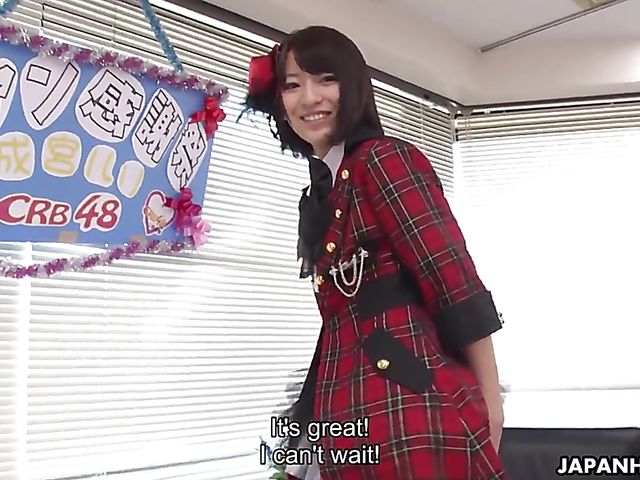 Japanese facesitting with cosplay girl Ruri Narumiya and dozens of lucky guys