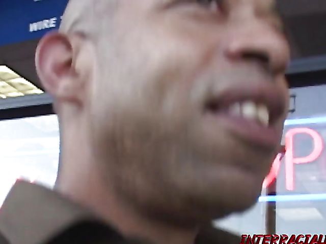 Busty April Blossom gets picked up and takes that big black cock