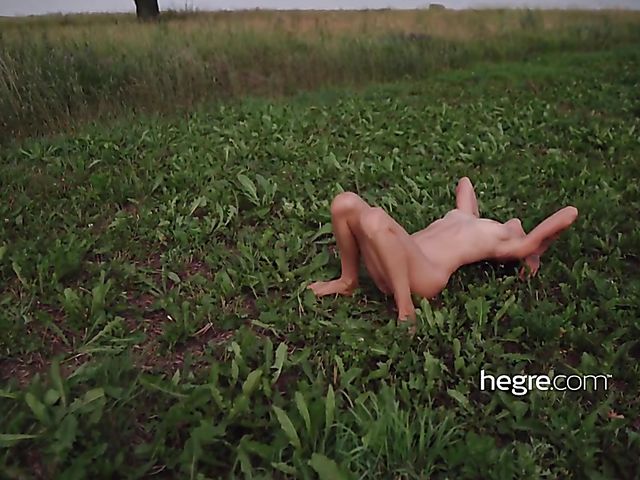 Erotic nude yoga in nature with tight Uliana