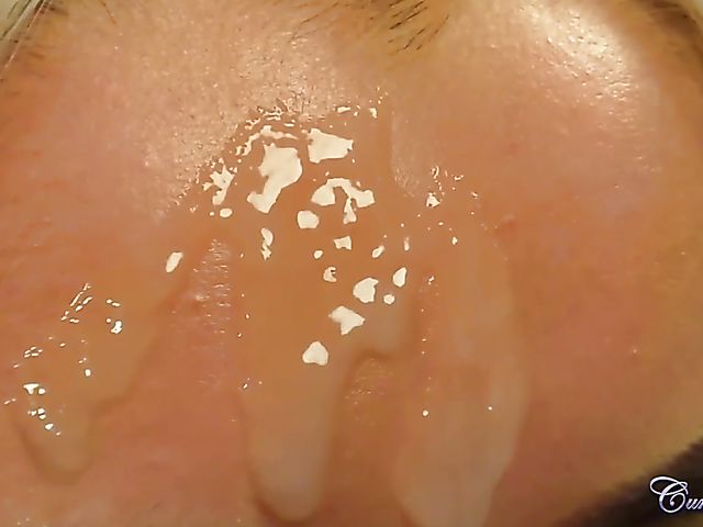 Blonde facial on her knees with Lana Harding