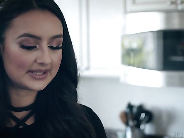 Hard kitchen fuck with flirty brunette Eliza Ibarra