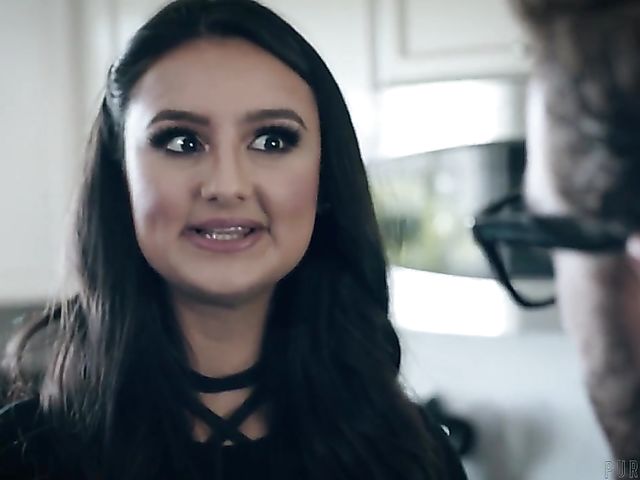 Hard kitchen fuck with flirty brunette Eliza Ibarra